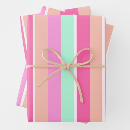 Candy Colors Stripes Geschenkpapier Set (Beispiel)