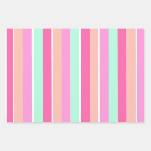Candy Colors Stripes Geschenkpapier Set (Vorderseite)