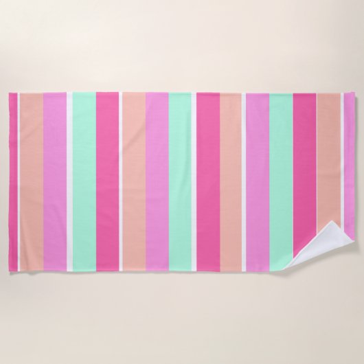 Candy Colors Stripes Strandtuch (Vorderseite)