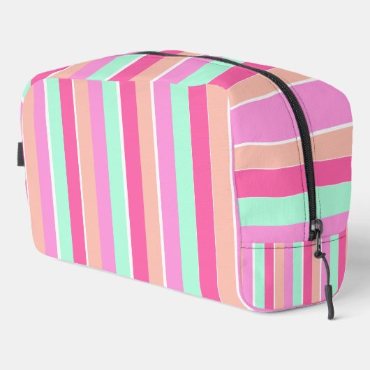 Candy Colors Stripes Waschbeutel (Rechte Ecke)