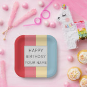 Candy Colors Vertikale Streifen Pappteller (Party)