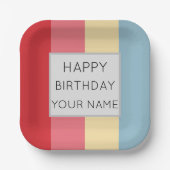 Candy Colors Vertikale Streifen Pappteller (Vorderseite)