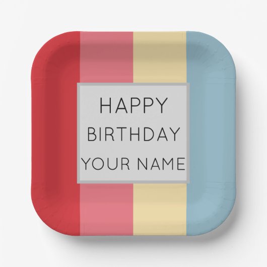 Candy Colors Vertikale Streifen Pappteller (Vorderseite)