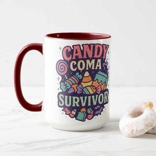 Candy Coma Survivor | Halloween Tasse (Mit Donut)