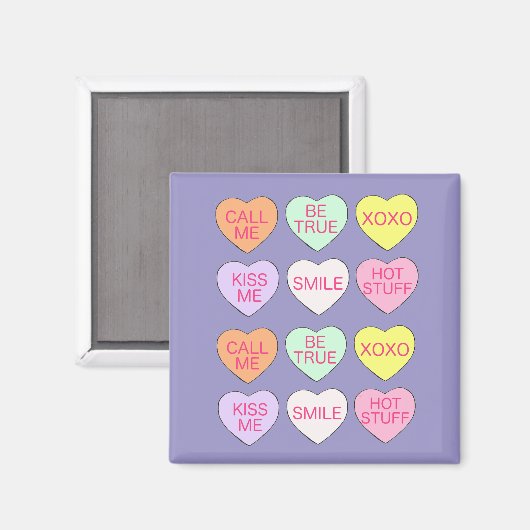 Candy Conversation Heart Liebe Valentinstag Magnet (Vorderseite/Rückseite)