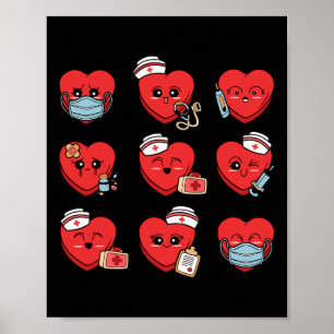 Candy Conversation Heart Nurse Valentine Nursing Poster