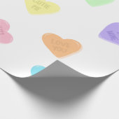 Candy Conversation Heart Valentinstag Geschenkpapier (Ecke)