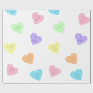 Candy Conversation Heart Valentinstag Geschenkpapier