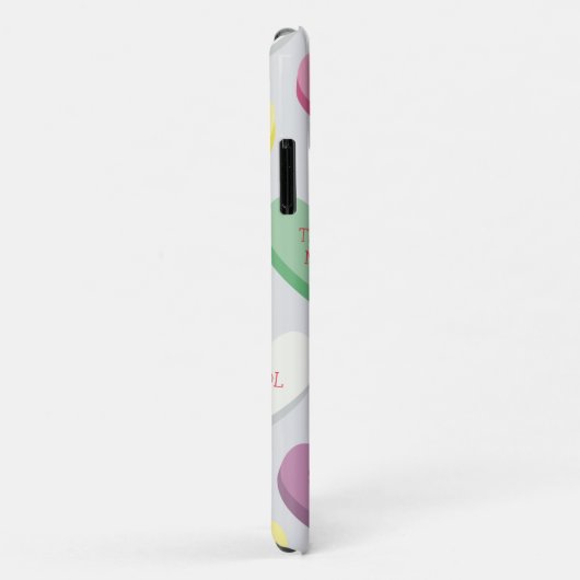 Candy Conversation Hearts mit bearbeitbarem Text Case-Mate iPhone Hülle (Hinten/Rechts)