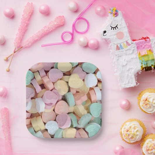 Candy Conversation Hearts Pappteller (Party)