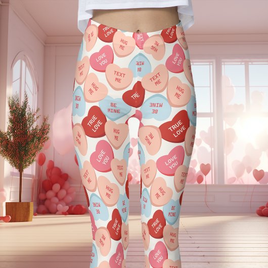 Candy Conversation Hört Valentinstag Leggings