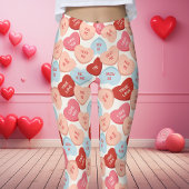 Candy Conversation Hört Valentinstag Leggings