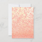 Candy Coral Gold Glitzer Champaign Foxier Funkelnd Einladung (Rückseite)