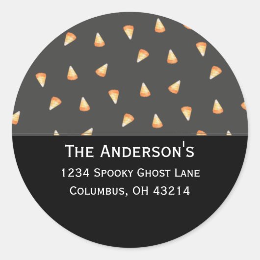 Candy Corn Address Labels Runder Aufkleber (Vorderseite)