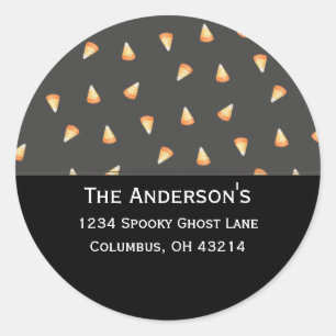 Candy Corn Address Labels Runder Aufkleber