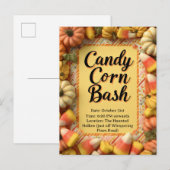 Candy Corn Bash Halloween-Party Einladungspostkarte (Vorne/Hinten)