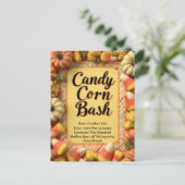 Candy Corn Bash Halloween-Party Einladungspostkarte (Stehend Vorderseite)