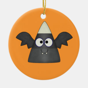 Candy Corn Bat Keramik Ornament