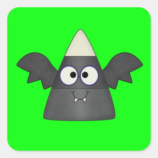 Candy Corn Bat Quadratischer Aufkleber (Vorderseite)