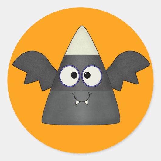 Candy Corn Bat Runder Aufkleber (Vorderseite)