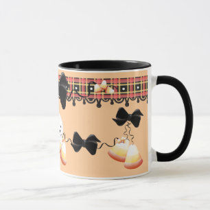 Candy Corn Black Ribbons Tasse