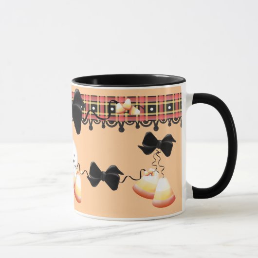 Candy Corn Black Ribbons Tasse (Rechts)