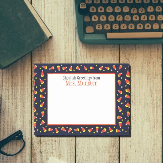 Candy Corn Border Personalisiert Halloween Post-it Klebezettel