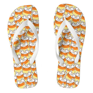 Candy Corn Cat Pattern Badesandalen