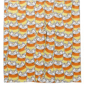 Candy Corn Cat Pattern Duschvorhang (Vorderseite)
