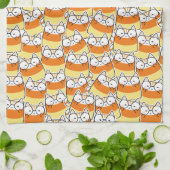Candy Corn Cat Pattern Geschirrtuch (Gefaltet)