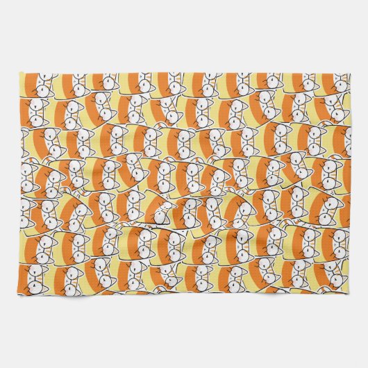 Candy Corn Cat Pattern Geschirrtuch (Horizontal)