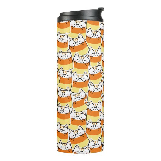 Candy Corn Cat Pattern Thermosbecher (Nach links gedreht)