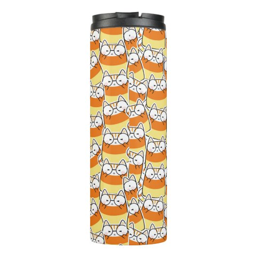 Candy Corn Cat Pattern Thermosbecher (Rückseite)