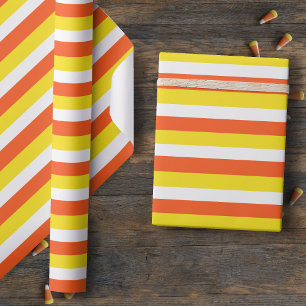 Candy Corn Colors Striptes Halloween Wrapping Pape Geschenkpapier