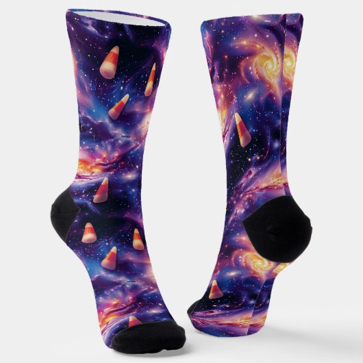 Candy Corn Cosmos - Sweet Galaxy - Yummy Candy Socken (Gewinkelt)