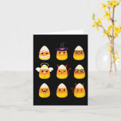 Candy Corn Costume Characters - Niedlich Halloween Karte (Gelbe Blume)