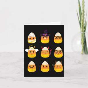 Candy Corn Costume Characters - Niedlich Halloween Karte