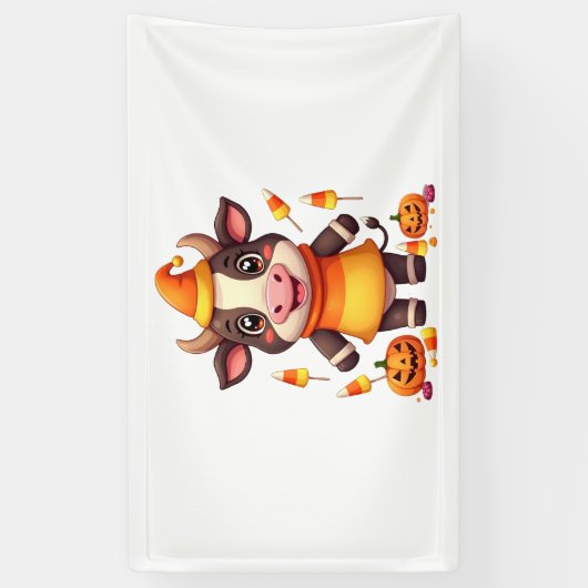 Candy Corn Cow Banner (Vertikal)