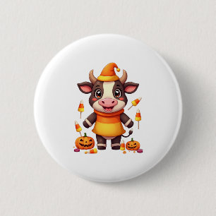 Candy Corn Cow Button