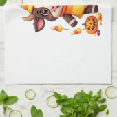 Candy Corn Cow Geschirrtuch (Gefaltet)