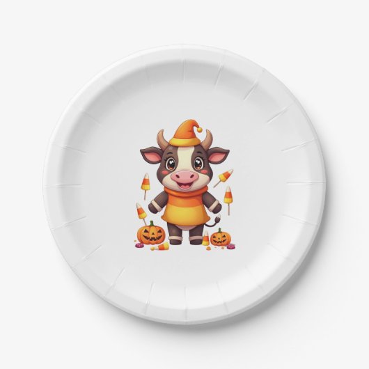 Candy Corn Cow Pappteller (Vorderseite)