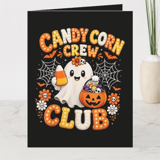 Candy Corn Crew Geist Halloween Karte (Vorderseite)