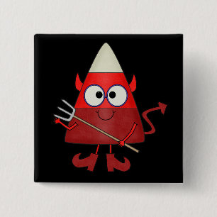 Candy Corn Devil Halloween Button