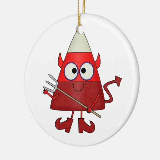 Candy Corn Devil Halloween Keramikornament (Links)