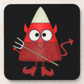 Candy Corn Devil Halloween Untersetzer (Vorderseite)