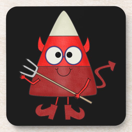 Candy Corn Devil Halloween Untersetzer (Vorderseite)