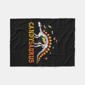 Candy Corn Dinosaur Skeleton Happy Halloween Fleecedecke (Vorderseite (Horizontal))