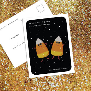 Candy Corn Duo "Wir zählen unsere Segnungen" Herbs Feiertagspostkarte