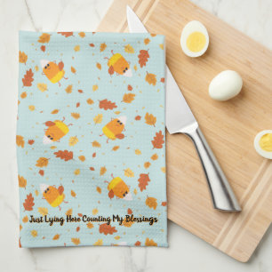Candy Corn Fallende Blätter Thanksgiving Herbst Geschirrtuch