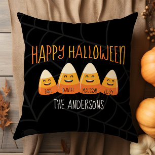 Candy Corn Familienname Personalisiert Halloween Kissen